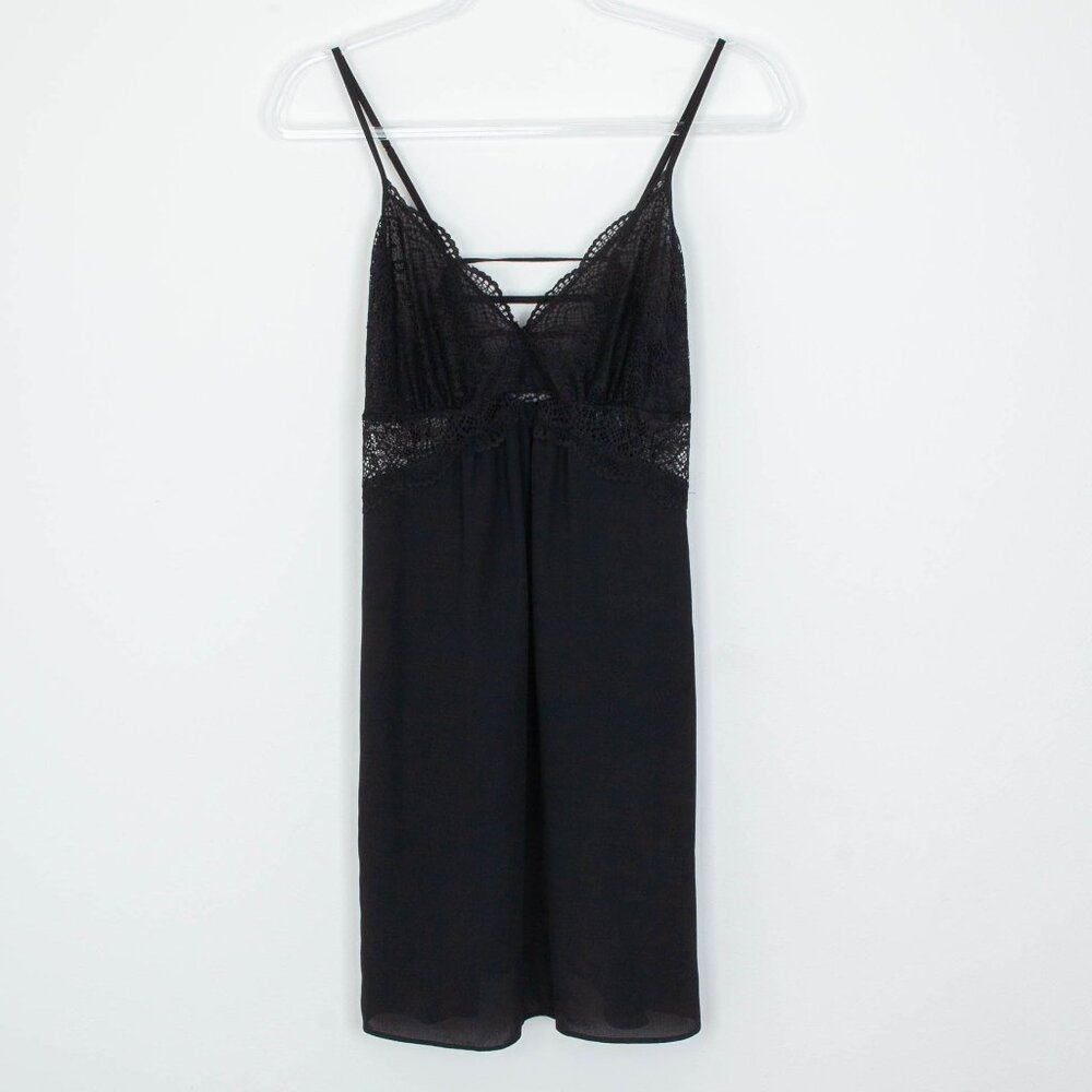 INC International Concepts Lace Babydoll Slip Dress Size M Black Intimate Sexy